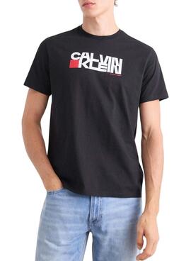 T-shirt Calvin Klein Redbox noir pour homme