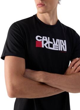 T-shirt Calvin Klein Redbox noir pour homme
