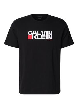 T-shirt Calvin Klein Redbox noir pour homme