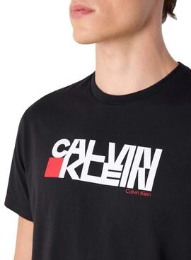 T-shirt Calvin Klein Redbox noir pour homme