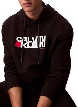 Sweatshirt Calvin Klein CK Redbox noir pour homme