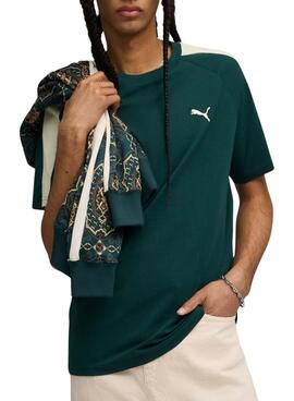 T-shirt Puma T7 verte pour homme.