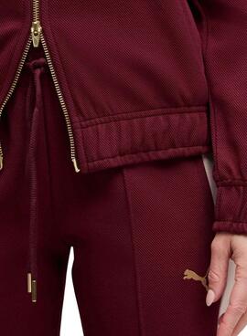 Veste de sport Puma T7 Relaxed bordeaux pour femme