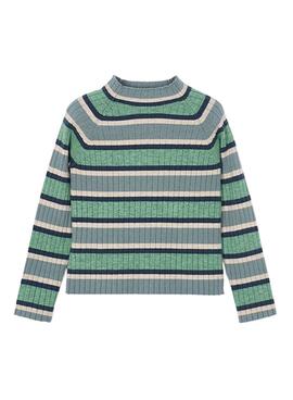 Maillot Mayoral demi-col roulé tricot vert pour fille