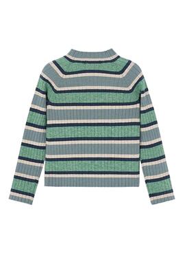 Maillot Mayoral demi-col roulé tricot vert pour fille