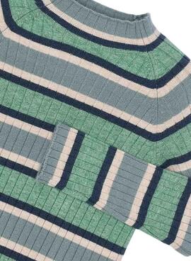 Maillot Mayoral demi-col roulé tricot vert pour fille