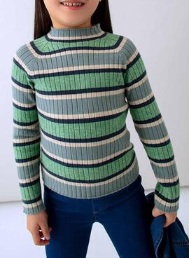 Maillot Mayoral demi-col roulé tricot vert pour fille