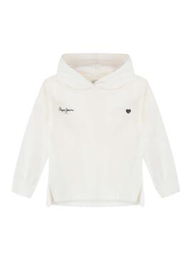Sweatshirt Pepe Jeans Anne blanc pour fille