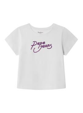 T-shirt Pepe Jeans Avani blanc pour fille