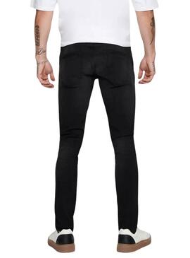 Pantalon en jean noir Only and Sons Loom pour homme.