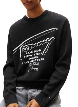 Maillot Tommy Jeans Signature noir pour homme
