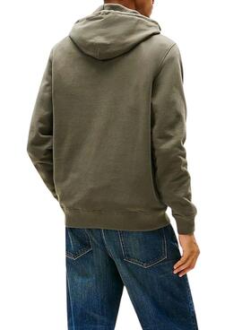 Sweat à capuche Tommy Jeans DNA vert pour homme
