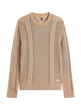 Maillot Tommy Jeans Cable beige pour homme