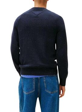 Maillot Tommy Jeans Slim Linear Logo bleu marine pour homme