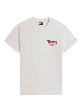 T-shirt Tommy Jeans Font Play gris pour homme