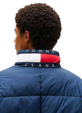 Veste Tommy Jeans DNA col bleu marine pour homme