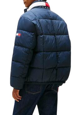 Veste Tommy Jeans DNA col bleu marine pour homme
