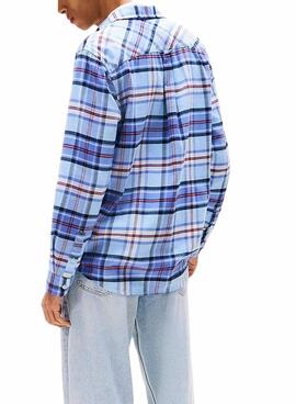Chemise Tommy Jeans Flannel bleue pour homme