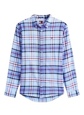 Chemise Tommy Jeans Flannel bleue pour homme
