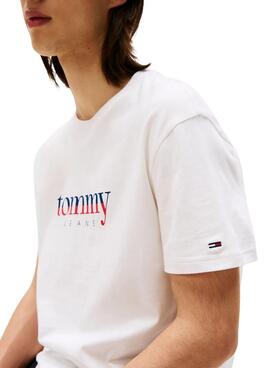 T-shirt Tommy Jeans DNA blanc pour homme