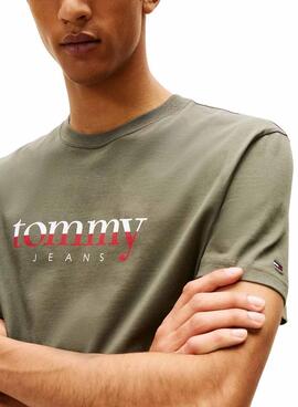 T-shirt Tommy Jeans DNA verte pour homme