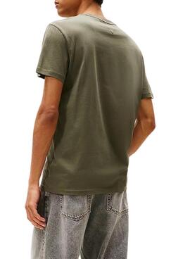 T-shirt Tommy Jeans DNA verte pour homme