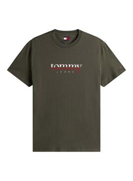 T-shirt Tommy Jeans DNA verte pour homme