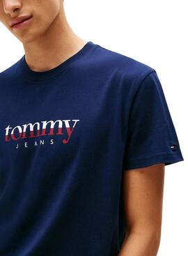 T-shirt Tommy Jeans DNA bleu marine pour homme
