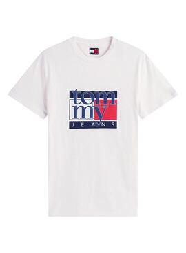 T-shirt Tommy Jeans Flag blanc pour homme