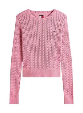 Maillot Tommy Jeans Cable rose pour femme