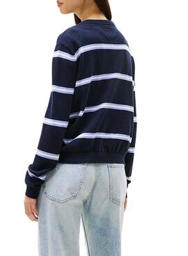 Maillot à rayures bleu marine Tommy Jeans pour femme