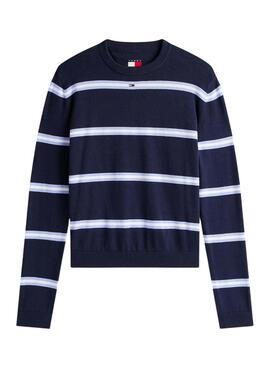 Maillot à rayures bleu marine Tommy Jeans pour femme