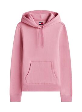 Sweat à capuche rose Tommy Jeans Linear Hoodie pour femme.
