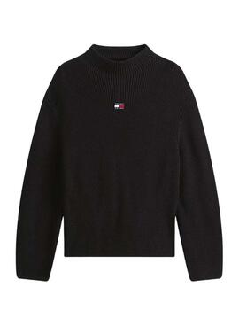 Maillot Tommy Jeans Mockneck noir pour femme