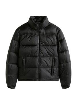Veste matelassée Tommy Jeans Hidden Hood noire pour femme.