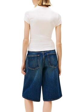 T-shirt Tommy Jeans Rose blanc pour femme.