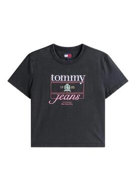 T-shirt Tommy Jeans Crest Flag noir pour femme