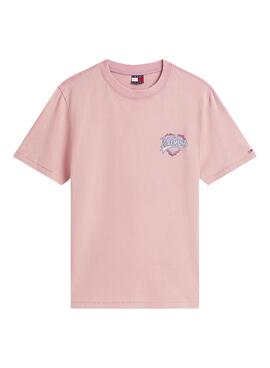 T-shirt Tommy Jeans Heart rose pour femme