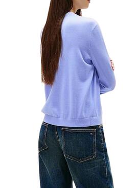 Maillot Tommy Jeans Essential Crew bleu pour femme