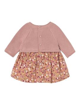 Robe Mayoral tricot imprimée rose pour bébé