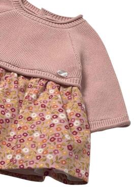 Robe Mayoral tricot imprimée rose pour bébé