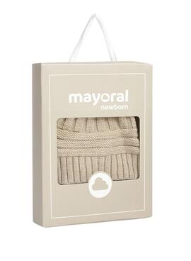 Ensemble Mayoral bonnet et moufles beige pour bébé