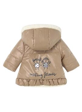 Manteau réversible Mayoral pour bébé en couleur toastée.