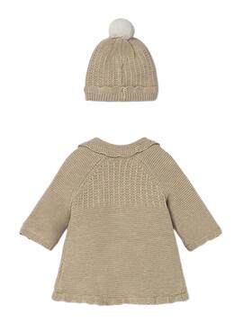 Manteau et bonnet Mayoral tricot toasté pour bébé