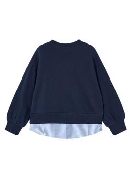 Sweat-shirt Mayoral combiné marine pour fille