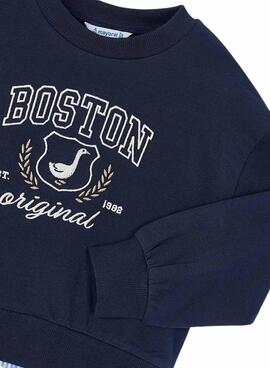 Sweat-shirt Mayoral combiné marine pour fille