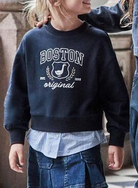 Sweat-shirt Mayoral combiné marine pour fille