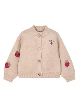 Veste Mayoral tricot fantaisie beige pour fille