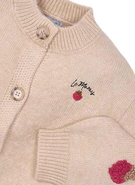 Veste Mayoral tricot fantaisie beige pour fille