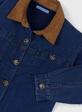 Chemise superposée Mayoral en denim foncé pour fille et garçon